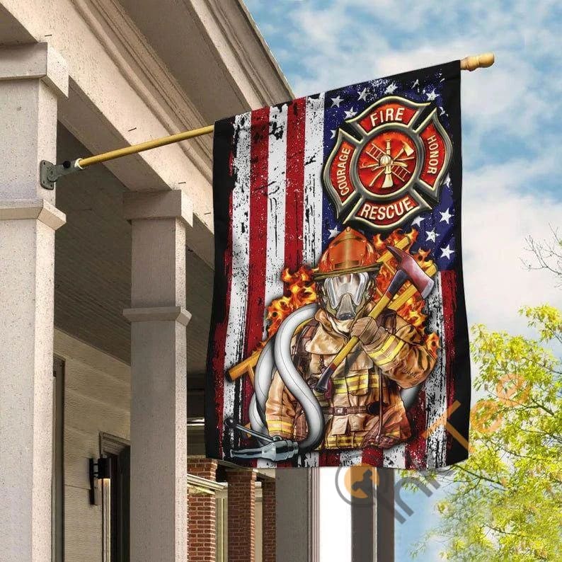 Firefighter Fireman Thin Red Line Fire Courage Rescue Honor Sku 0241 House Flag
