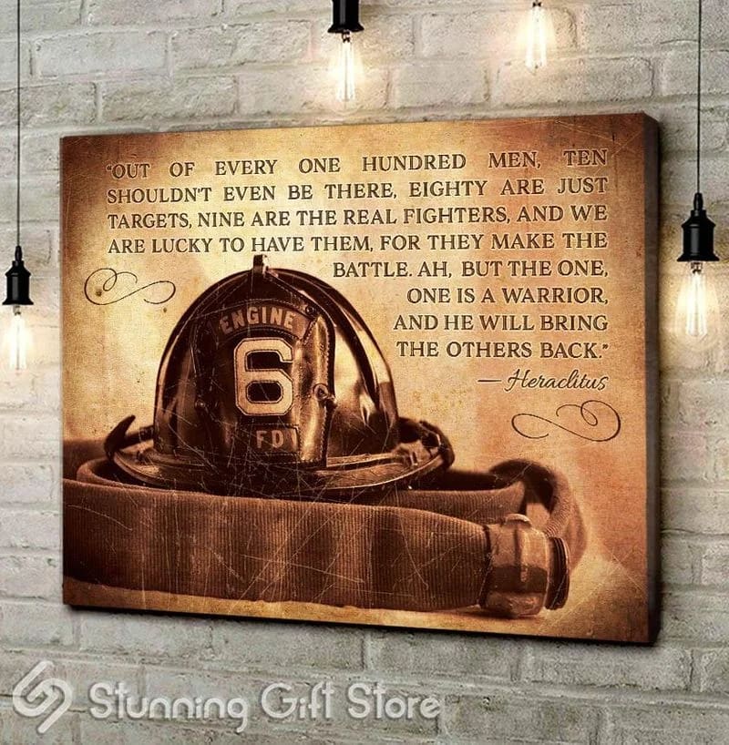 Firefighter Out Of Every One Hundred Men Unframed / Wrapped Canvas Wall Decor Poster