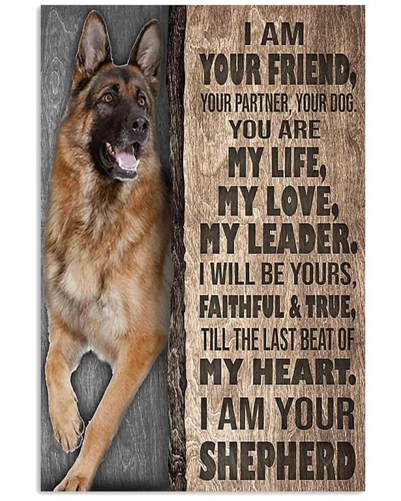 German Shepherd I'm Your Friend Your Partner Unframed / Wrapped Canvas Wall Decor Poster
