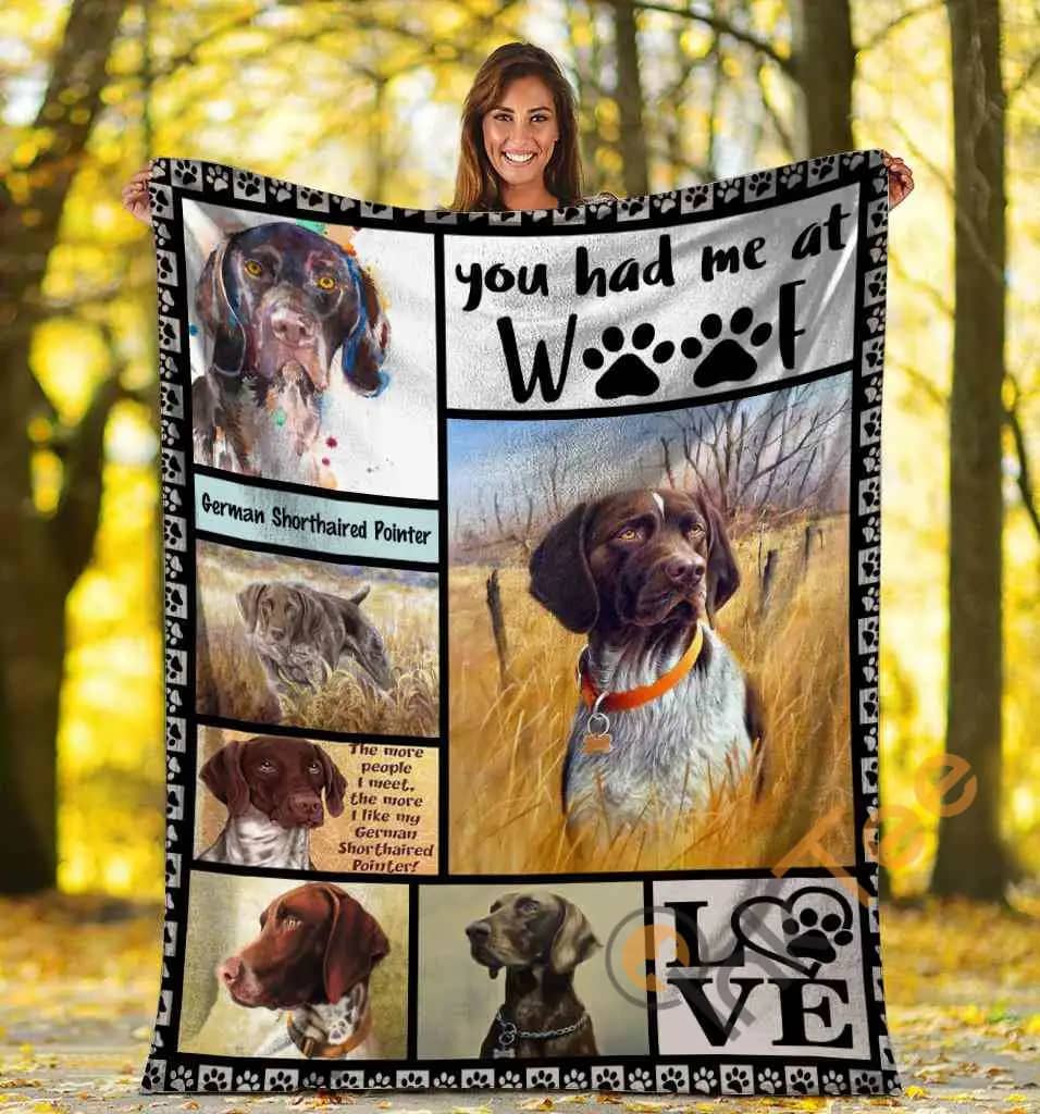 German Shorthaired Pointer Dog You Had Me At Woof Ultra Soft Cozy Plush Fleece Blanket