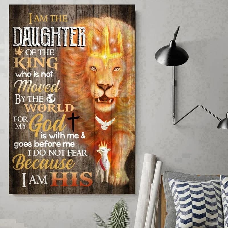 God Lion I Am The Daughter Of The King Art Print Wall Decor  No Frame Poster