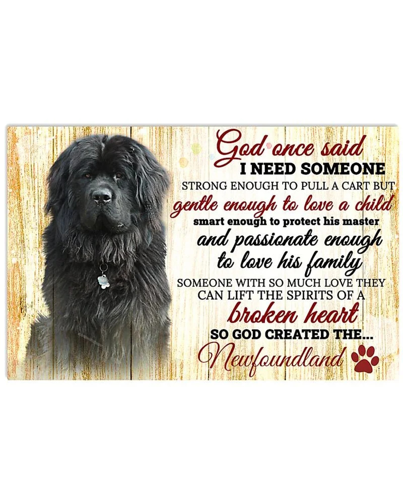 God Once Said Newfoundland Unframed / Wrapped Canvas Wall Decor Poster