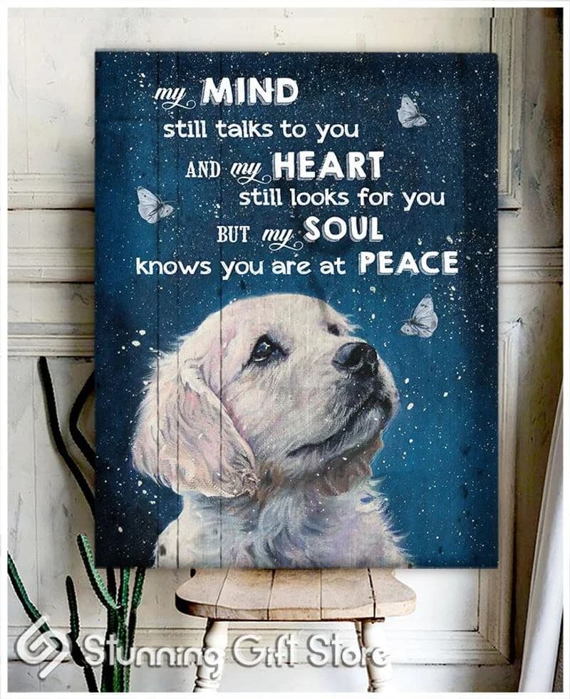 Golden Retriever My Mind Still Talks To You Unframed / Wrapped Canvas Wall Decor Poster
