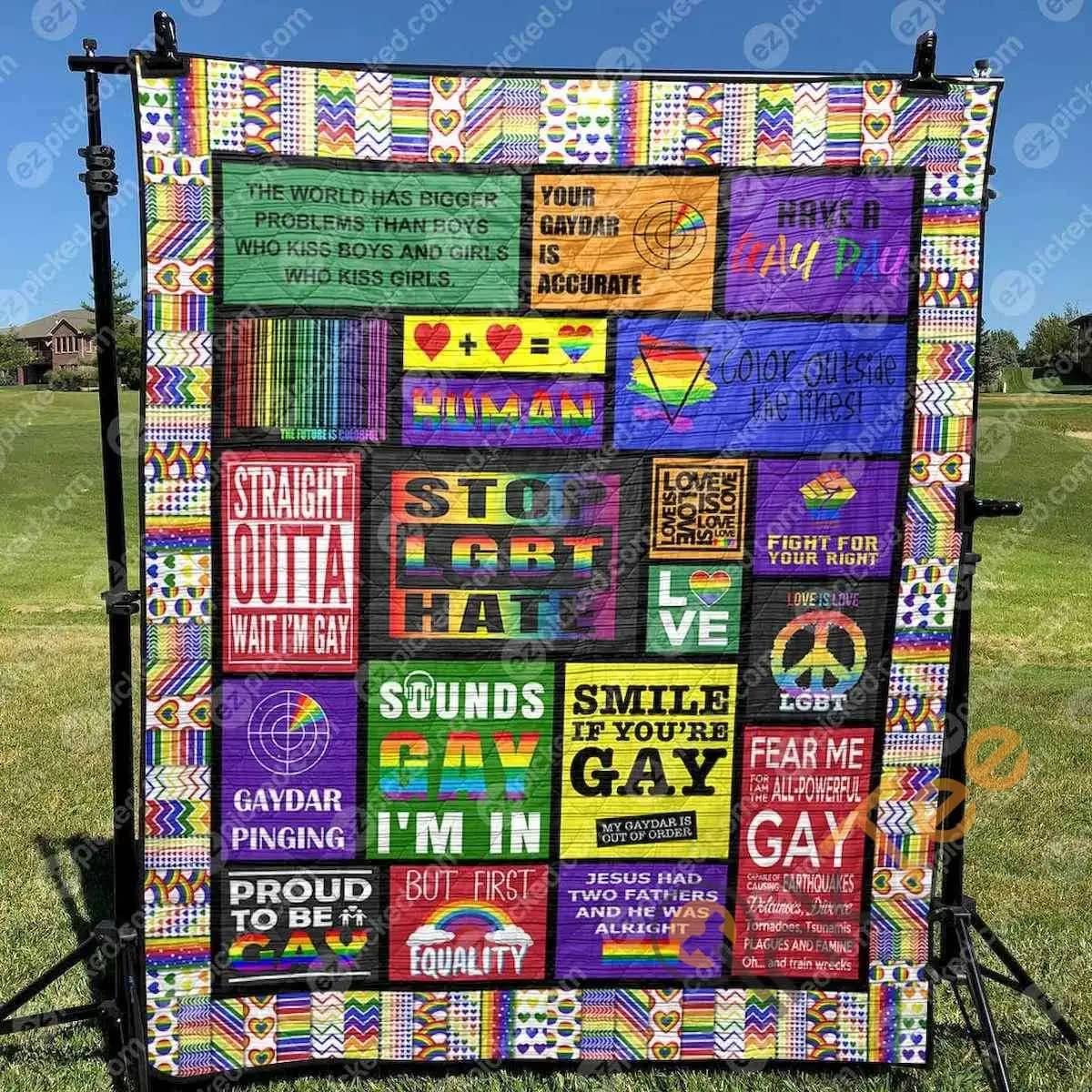 Have A Gay Day  Blanket Th2906 Quilt