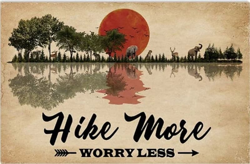 Hike More Worry Less Horizontal Unframed / Wrapped Canvas Wall Decor Poster