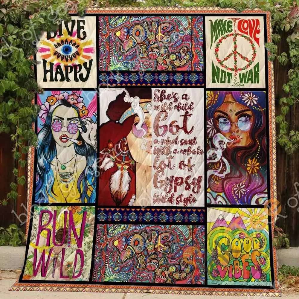 Hippie Girl  Blanket KC1707 Quilt