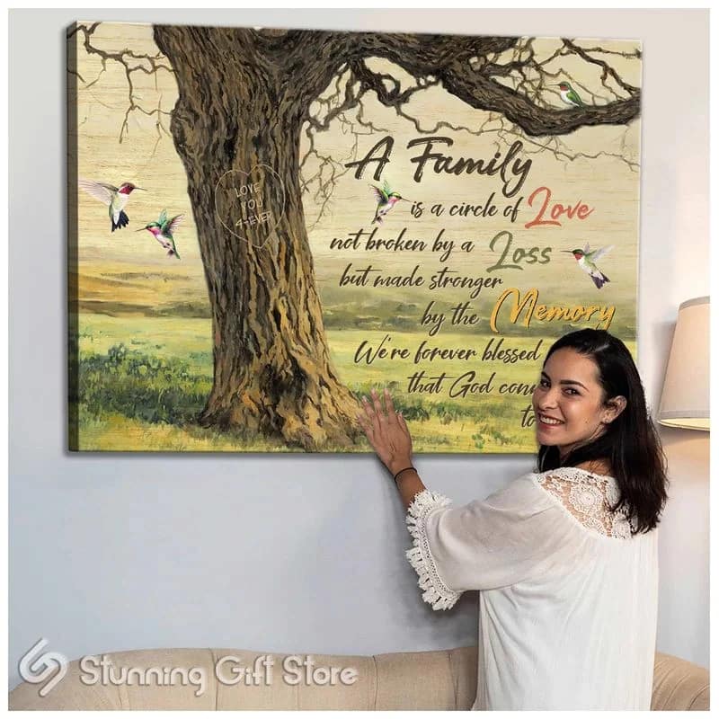Hummingbird A Family Is A Circle Of Love Unframed / Wrapped Canvas Wall Decor Poster
