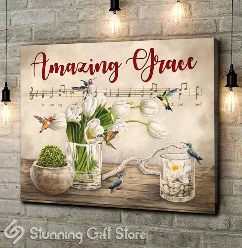 Hummingbird Amazing Grace Unframed / Wrapped Canvas Wall Decor Poster