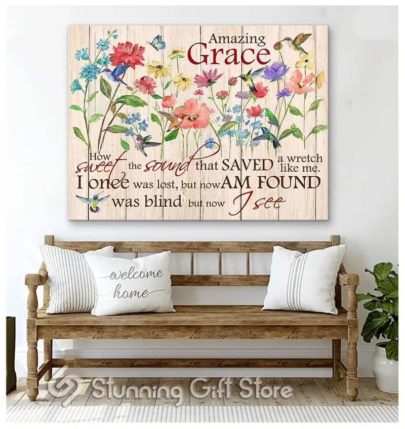Hummingbird Amazing Grace Ver2 Unframed / Wrapped Canvas Wall Decor Poster