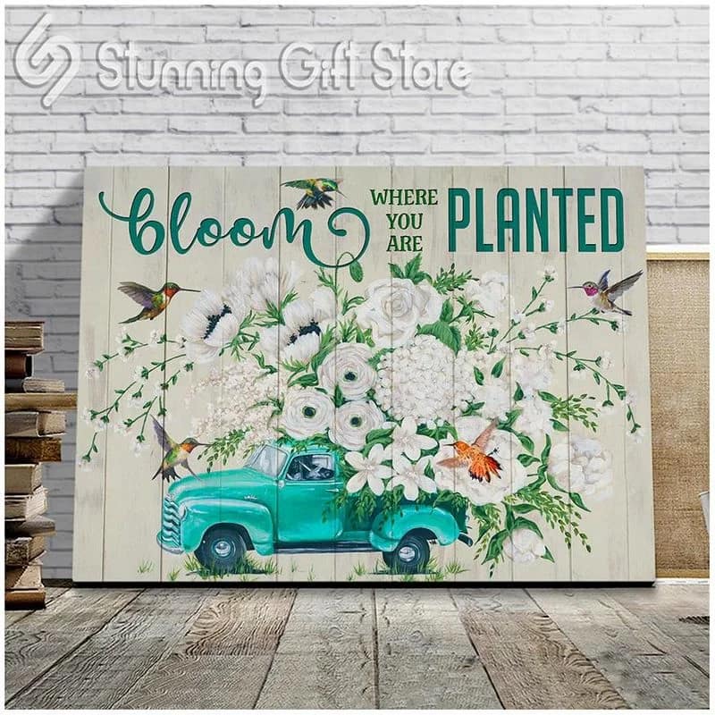 Hummingbird Bloom Where You Are Planted Unframed / Wrapped Canvas Wall Decor Poster