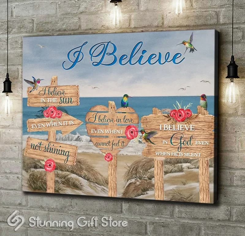 Hummingbird I Believe I Believe In The Sun Unframed / Wrapped Canvas Wall Decor Poster