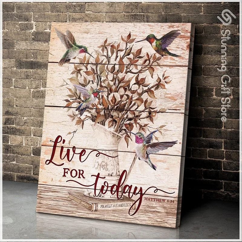 Hummingbird Live For Today Unframed / Wrapped Canvas Wall Decor Poster