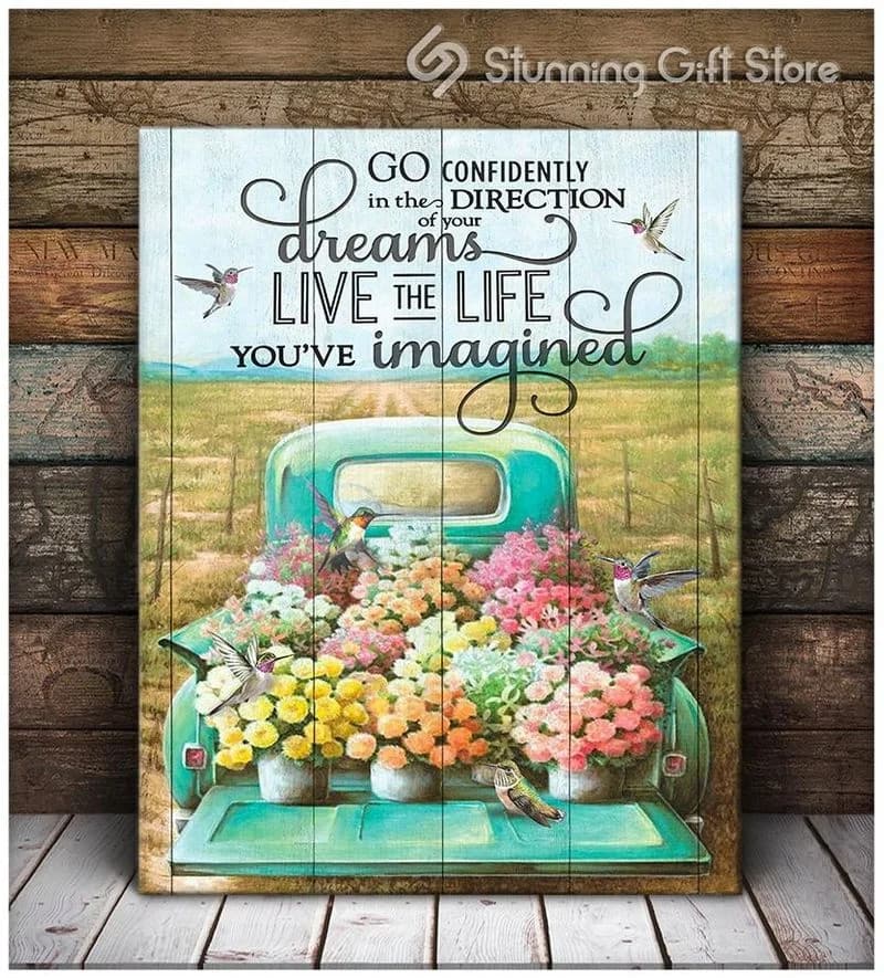 Hummingbird Live The Life You've Imagined Unframed / Wrapped Canvas Wall Decor Poster