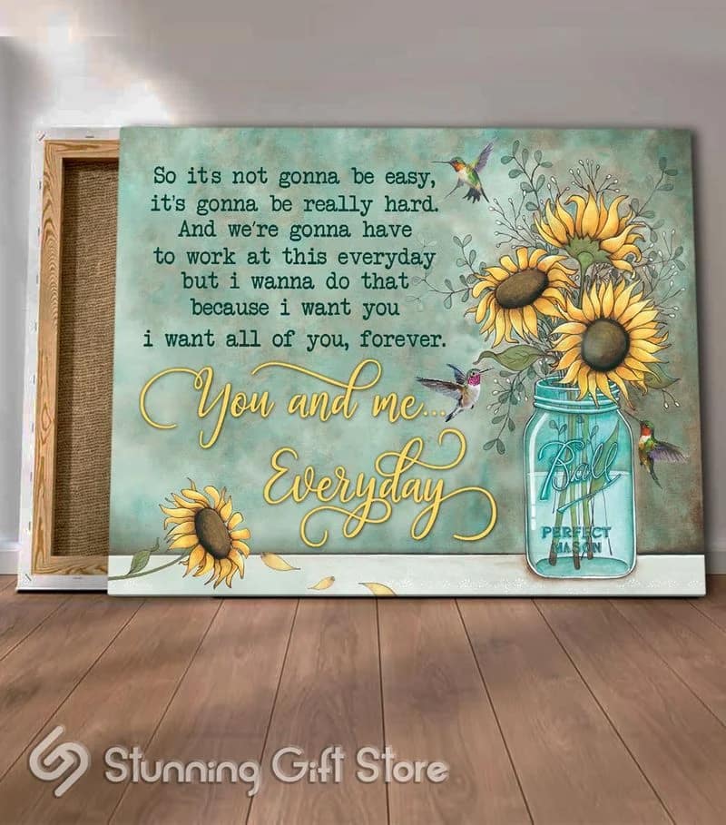 Hummingbird Sunflower You And Me Everyday Unframed / Wrapped Canvas Wall Decor Poster