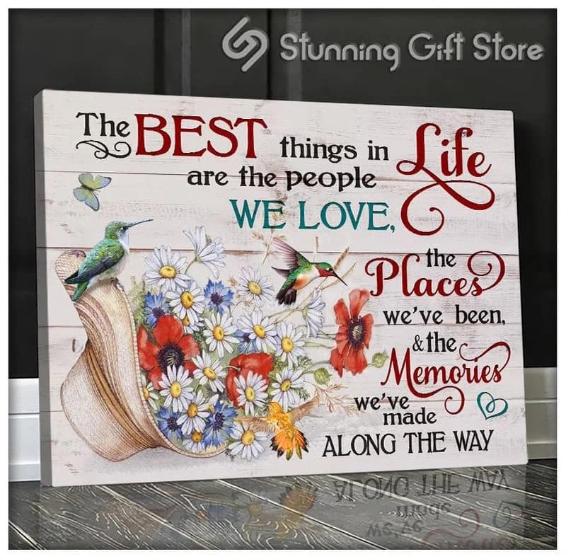 Hummingbird The Best Things In Life Unframed / Wrapped Canvas Wall Decor Poster