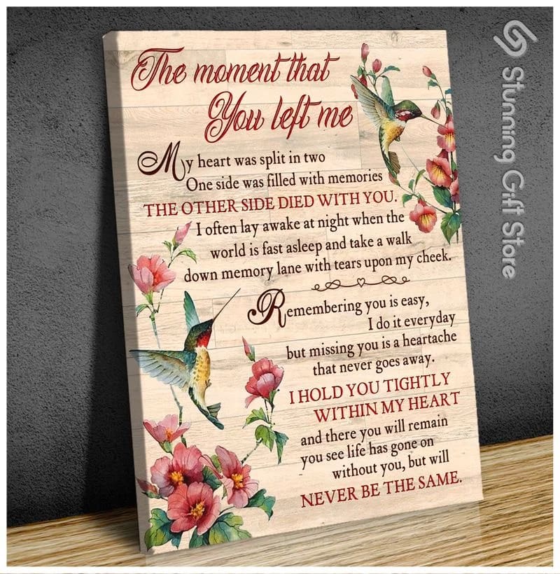 Hummingbird The Moment That You Left Me Unframed / Wrapped Canvas Wall Decor Poster