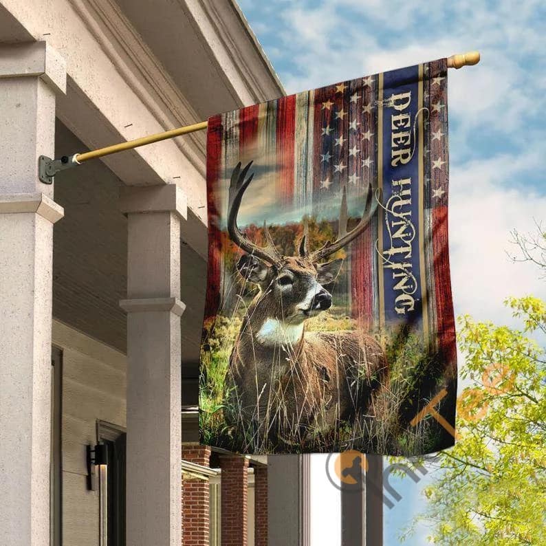 Hunting Deer American Double Sided Decor Outdoor Sku 0255 House Flag
