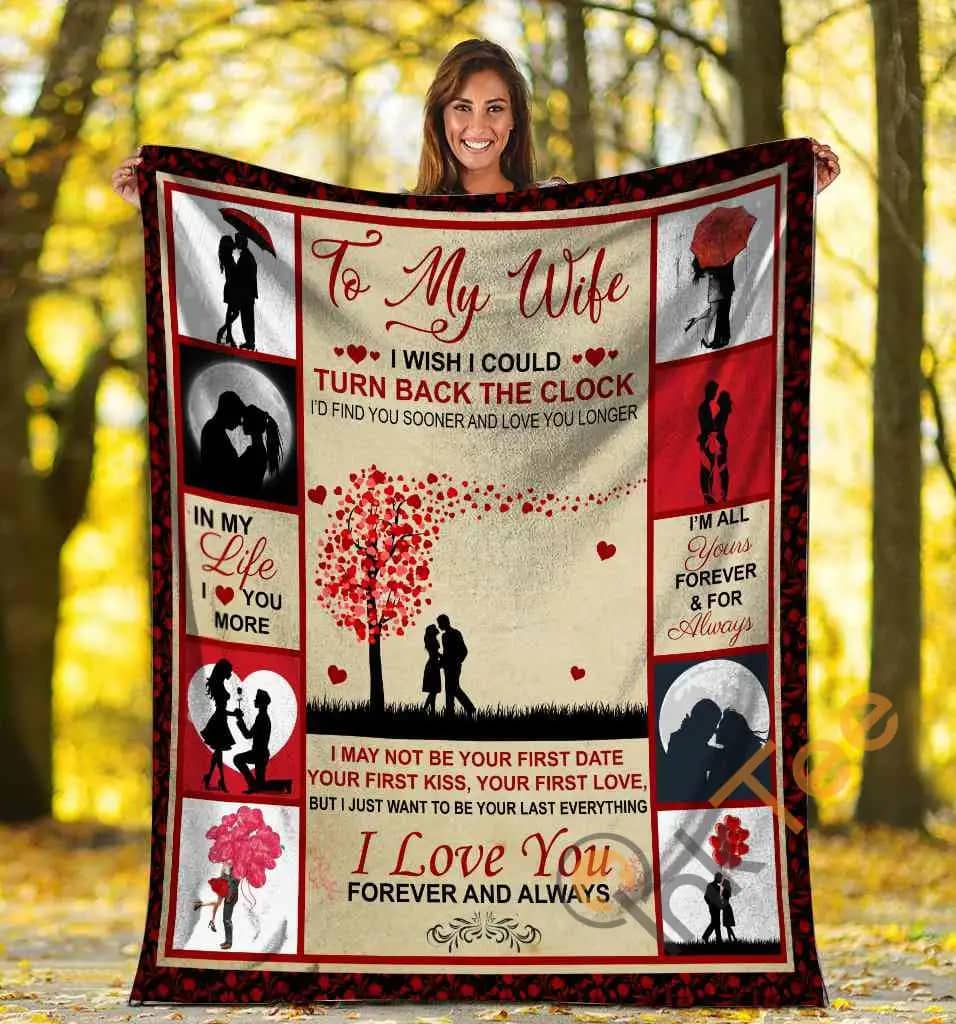 Husband And Wife To My Wife I Wish I Could Turn Back The Clock Ultra Soft Cozy Plush Fleece Blanket