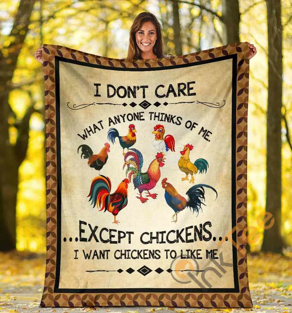 I Don't Care What Anyone Thinks Of Me Chicken Farming Ultra Soft Cozy Plush Fleece Blanket
