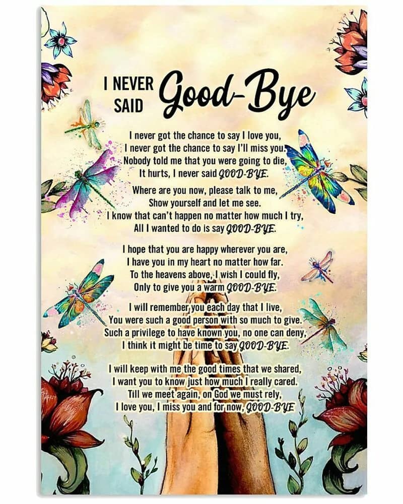 I Never Said Goodbye - Dragonfly - Gift For Passing Lover Wall Decor  (No Frame), Gifts To Remember Someone Who Has Passed Away Poster