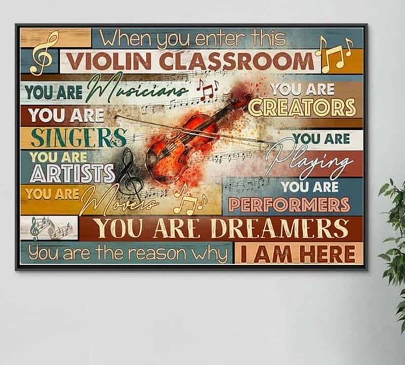 In This Violin Classroom Music Unframed / Wrapped Canvas Wall Decor Poster