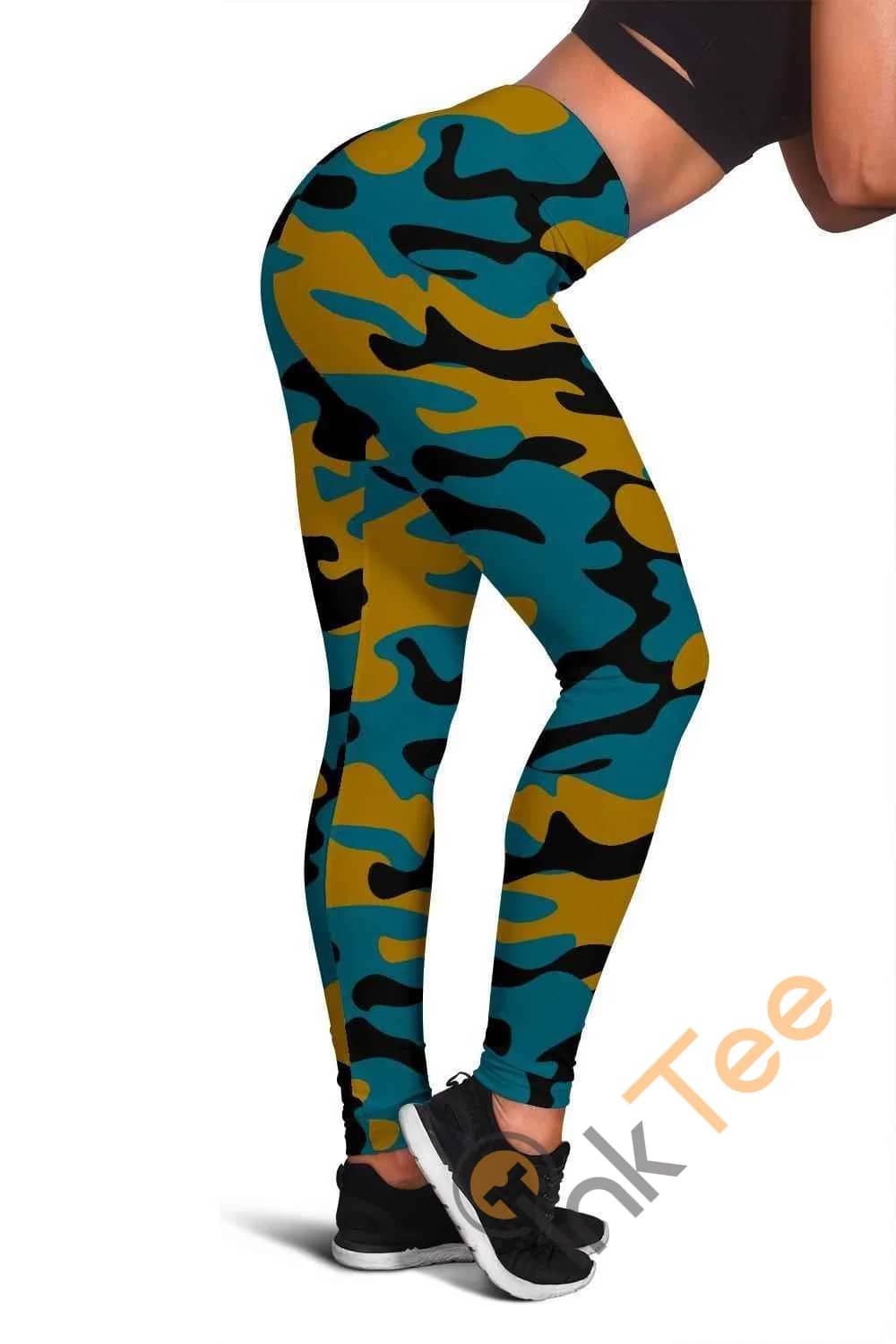 Jacksonville Jaguars Inspired Tru Camo 3D All Over Print For Yoga Fitness Fashion Women'S Leggings