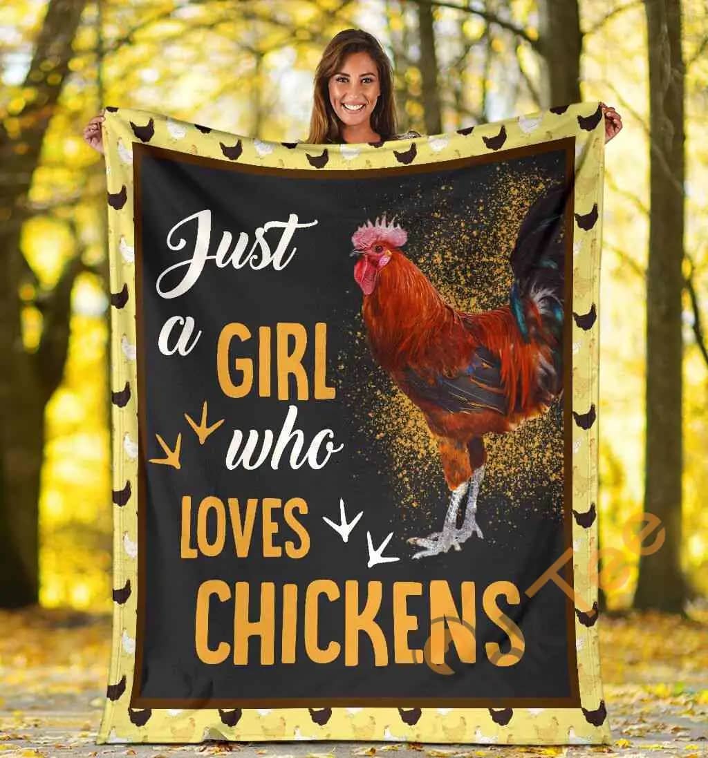 Just A Girl Who Love Chickens Chicken Farm Poultry Lover Ultra Soft Cozy Plush Fleece Blanket