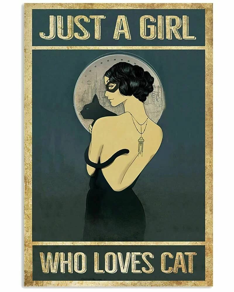 Just A Girl Who Loves Cat Vertical  Wall Decor  (no Frame) Poster