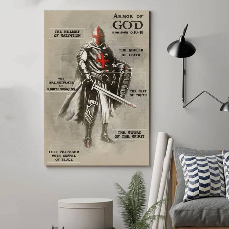 Knight Templar Armor Of God Unframed / Wrapped Canvas Wall Decor Poster