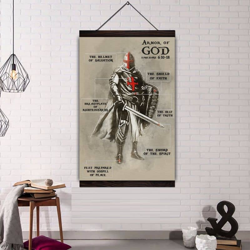 Inktee Store - Knight Templar Armor Of God Unframed / Wrapped Canvas Wall Decor Poster Image
