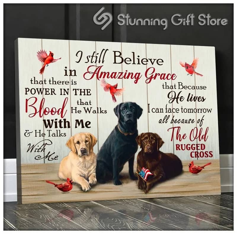 Labrador Cardinal I Still Believe In Amazing Grace Unframed / Wrapped Canvas Wall Decor Poster