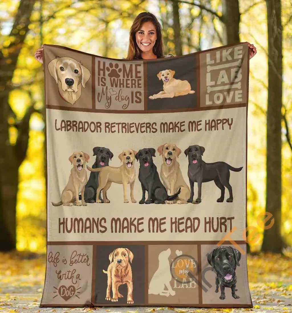 Labrador Retrievers Make Me Happy Labrador Retriever Dog Ultra Soft Cozy Plush Fleece Blanket