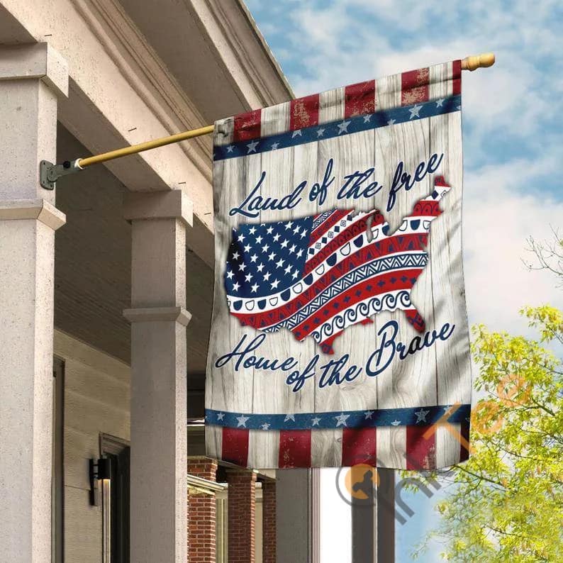 Land Of The Free Home Brave America Liberty Freedom Justice Outdoor Decor House Flag