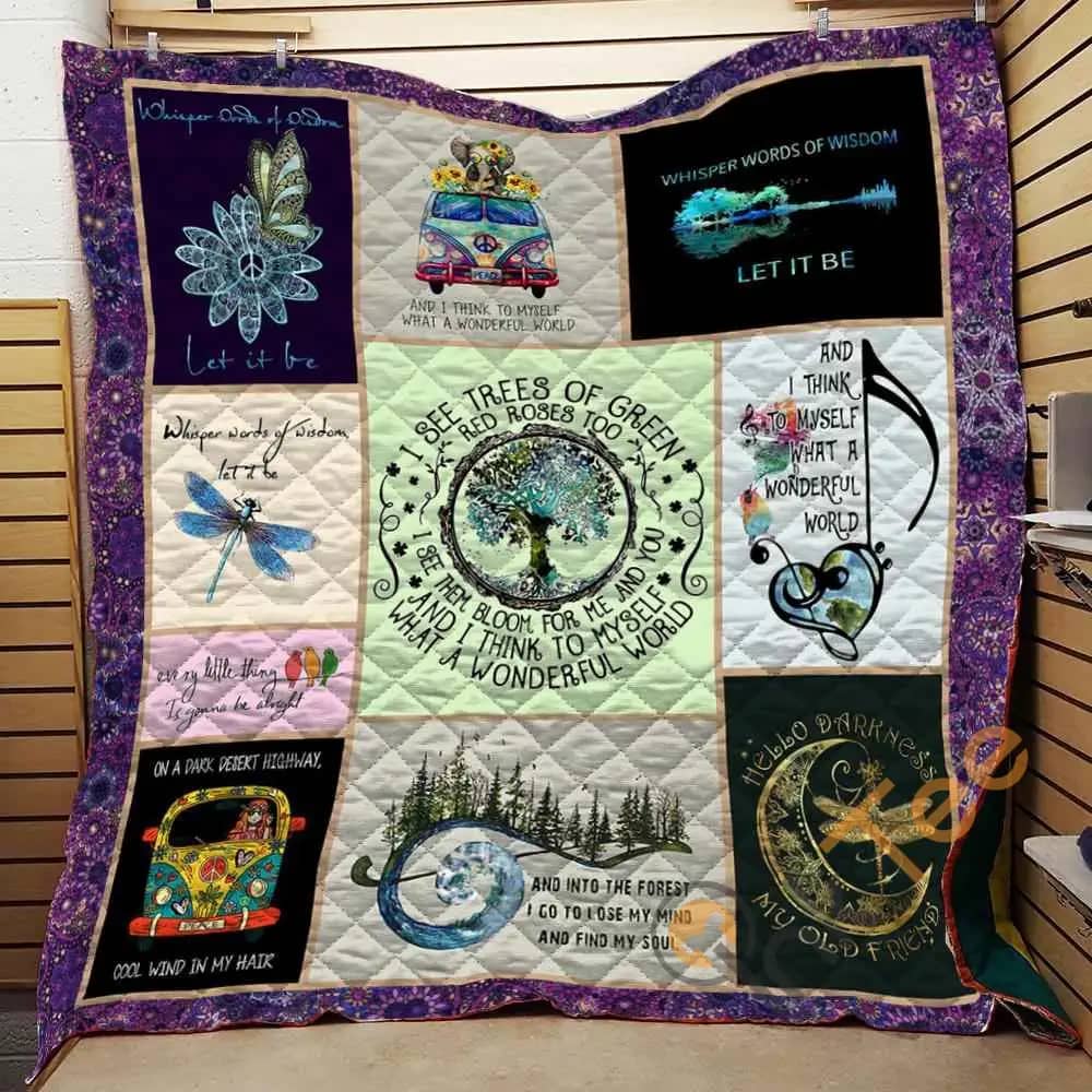 Let It Be Hippie  Blanket TH1707 Quilt