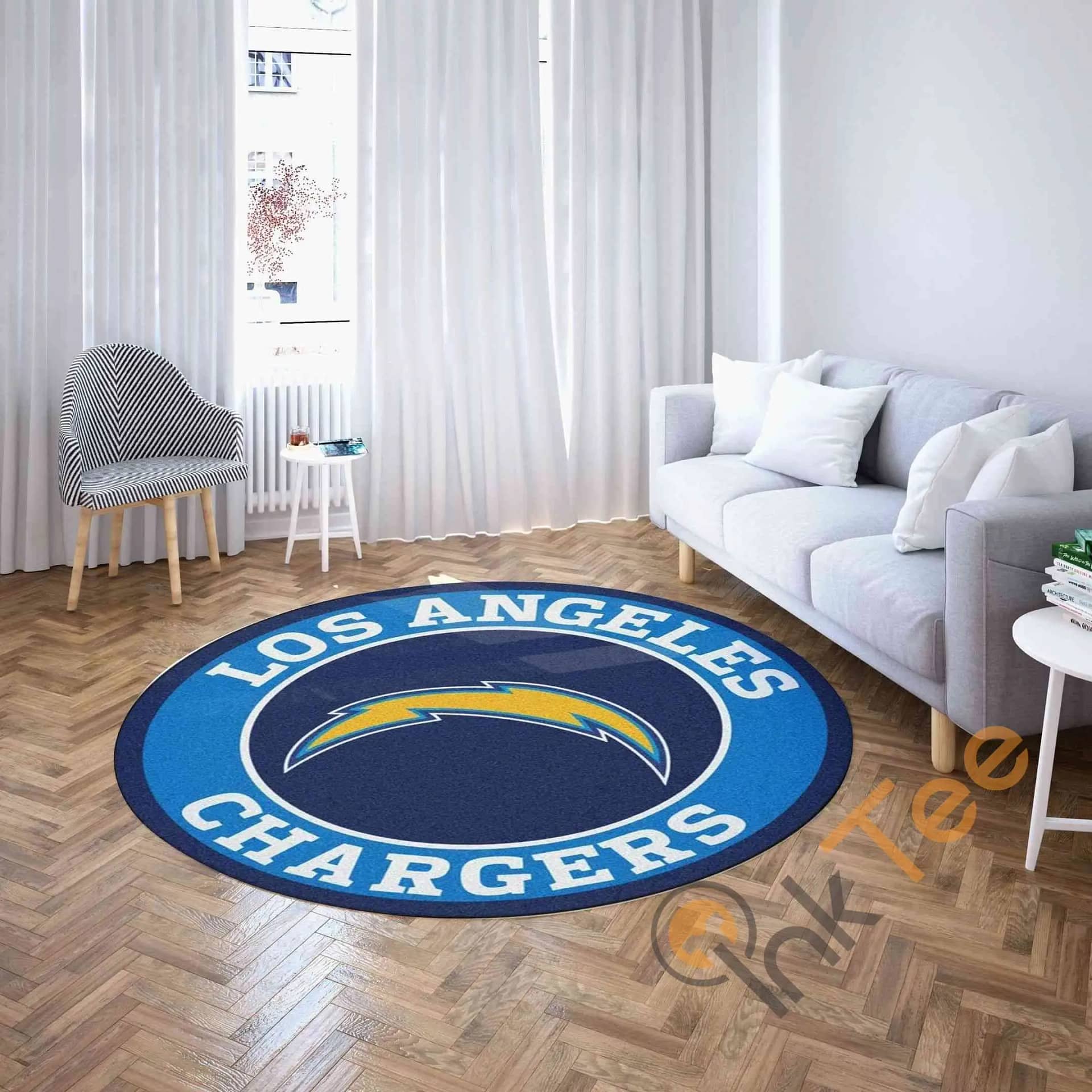 Los Angeles Chargers Round Carpet  Nfl Football Amazon Best Seller Sku 293 Rug