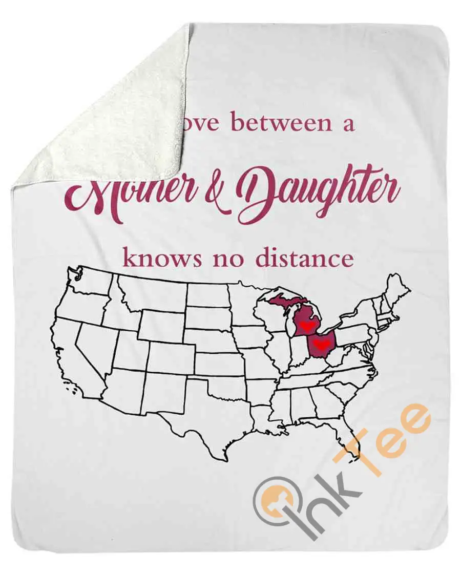 Love Between Mother And Daughter Michigan Ohio Fleece Blanket