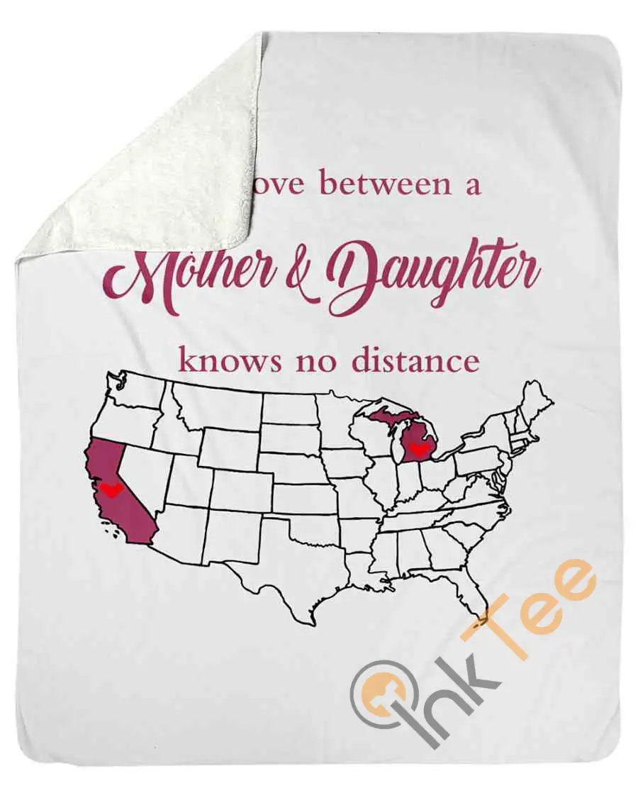 Love Between Mother Daughter Michigan California Fleece Blanket