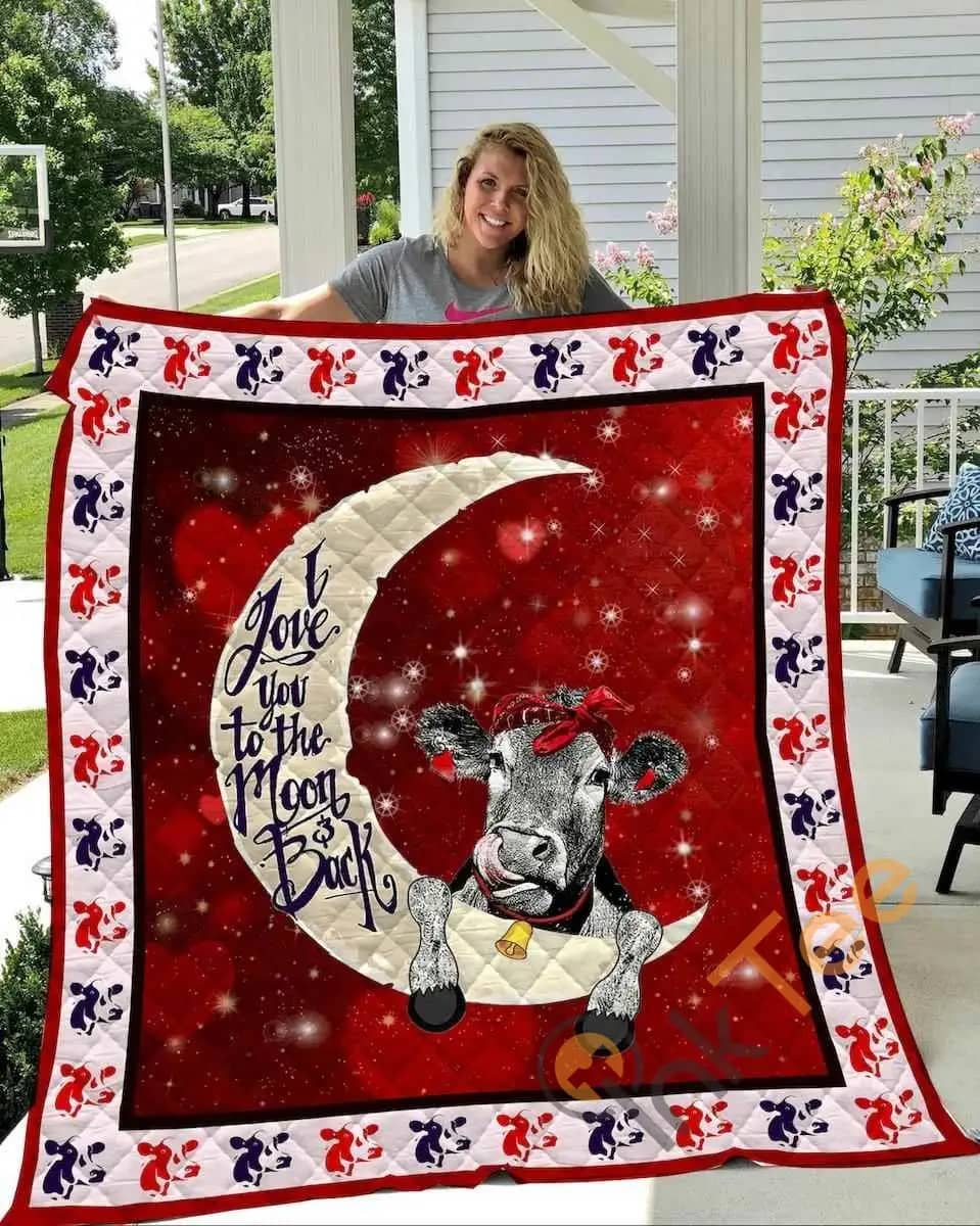 Love Cow To The Moon And Back  Blanket Th2906 Quilt