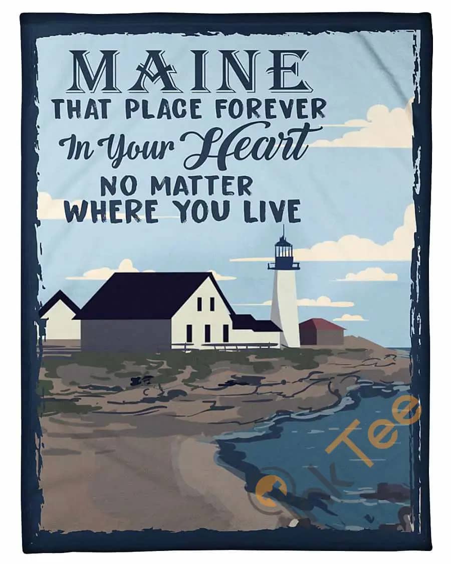 Maine That Place Forever In Your Heart Fleece Blanket