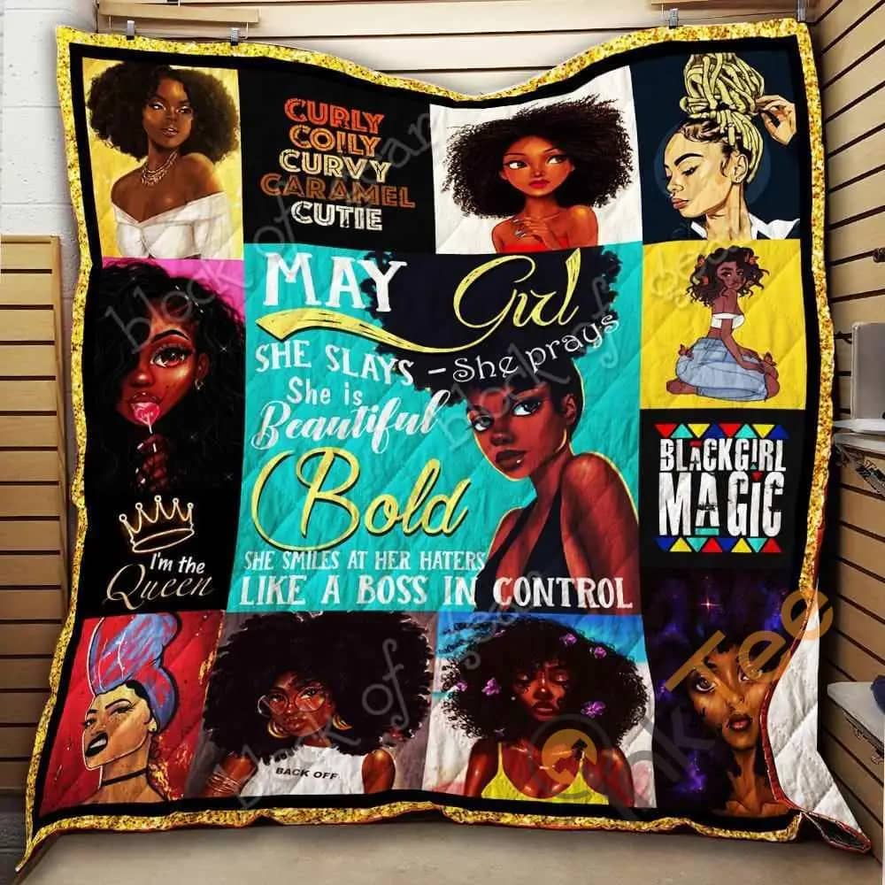May Girl, Black Queen  Blanket Kc1207 Quilt