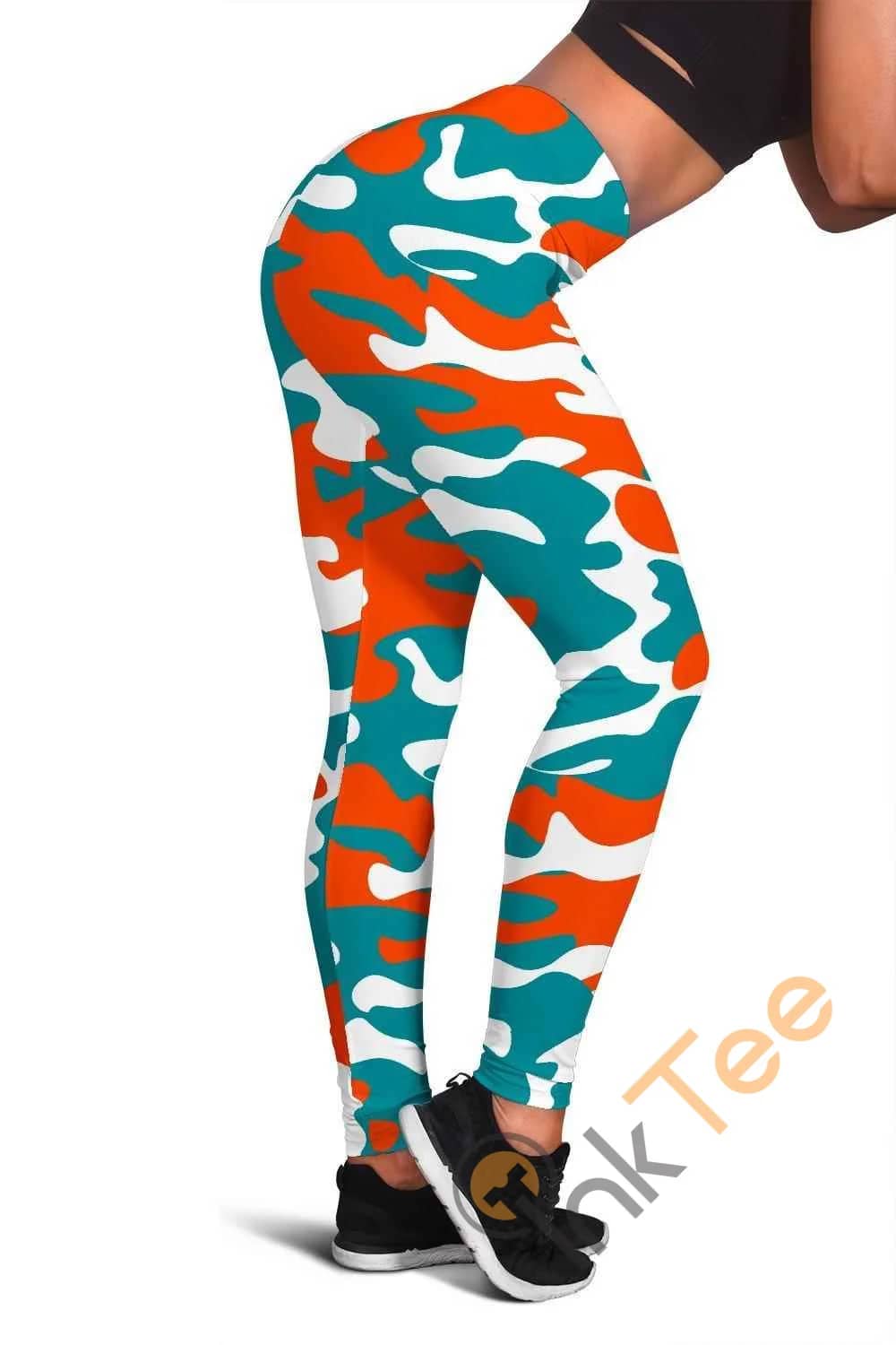 Miami Dolphins Inspired Tru Camo 3D All Over Print For Yoga Fitness Fashion Women's Leggings