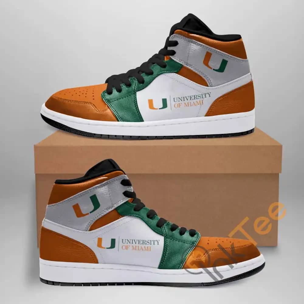 Miami Hurricanes American Football Ha03 Custom Air Jordan Shoes