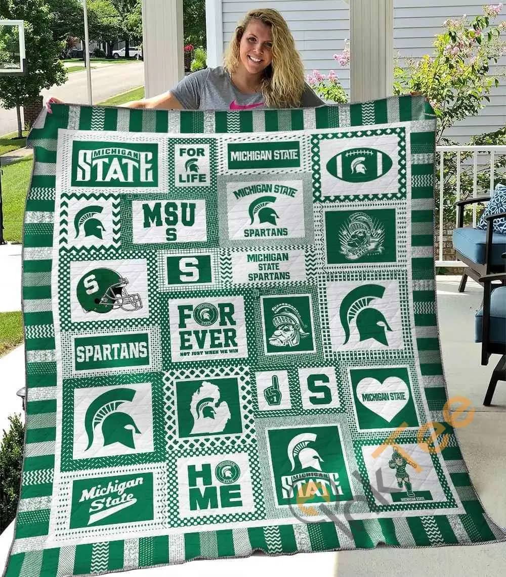 Michigan State Spartans Ver1  Blanket Th1507 Quilt