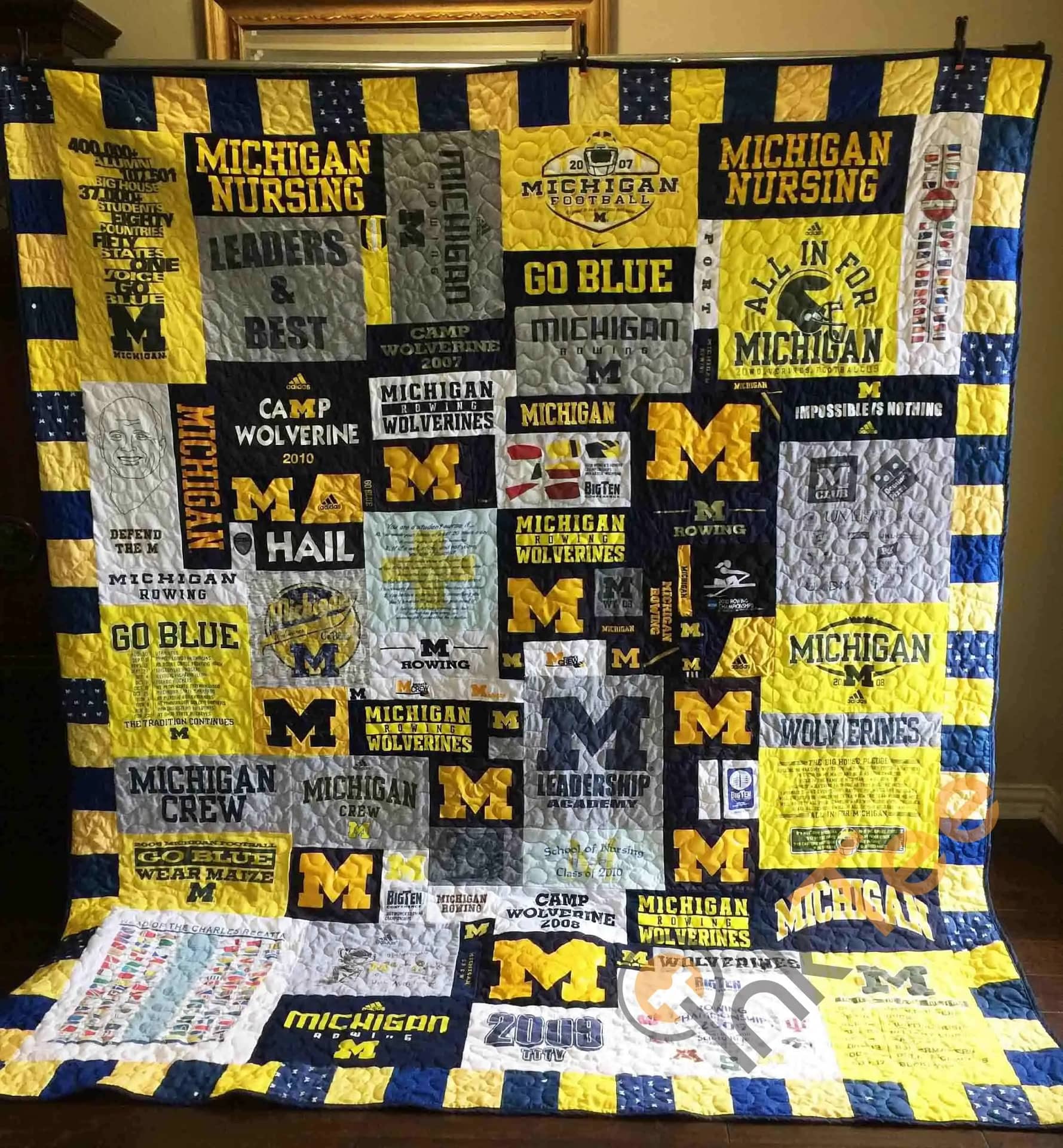 Michigan Wolverines Ver3  Blanket Th1507 Quilt