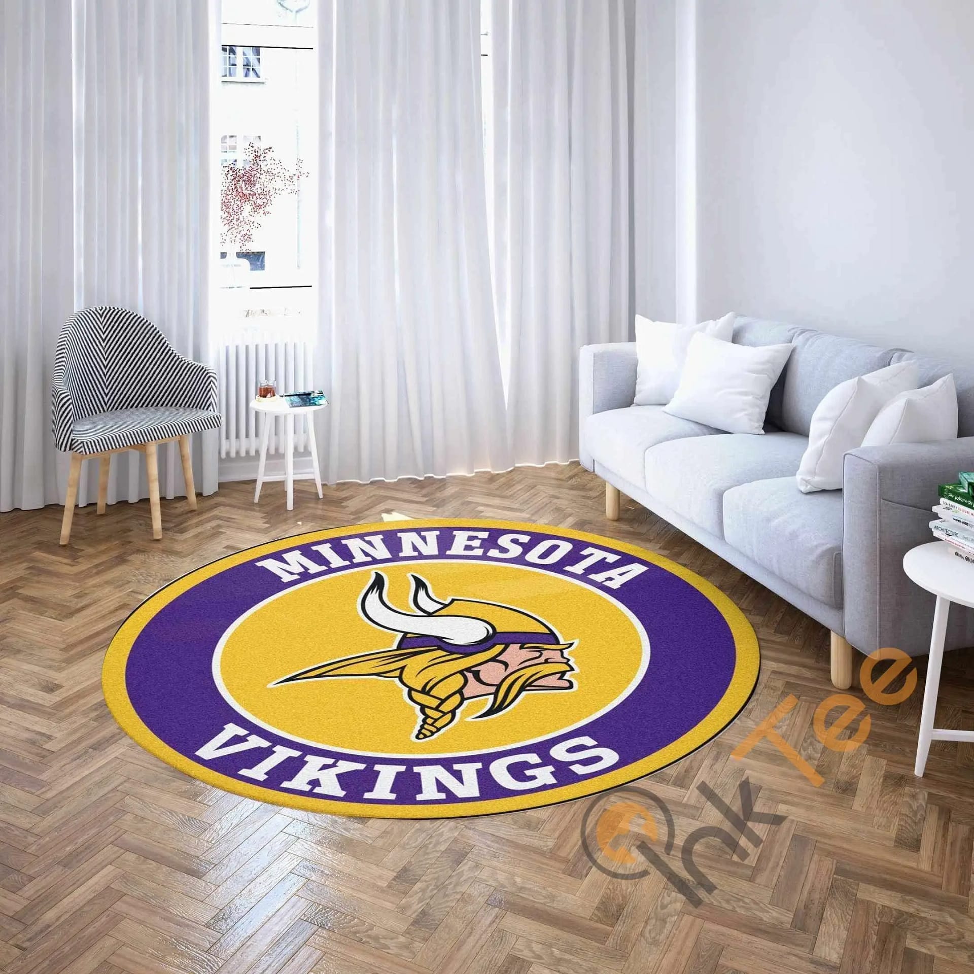 Minnesota Vikings Round Carpet  Nfl Football Amazon Best Seller Sku 341 Rug