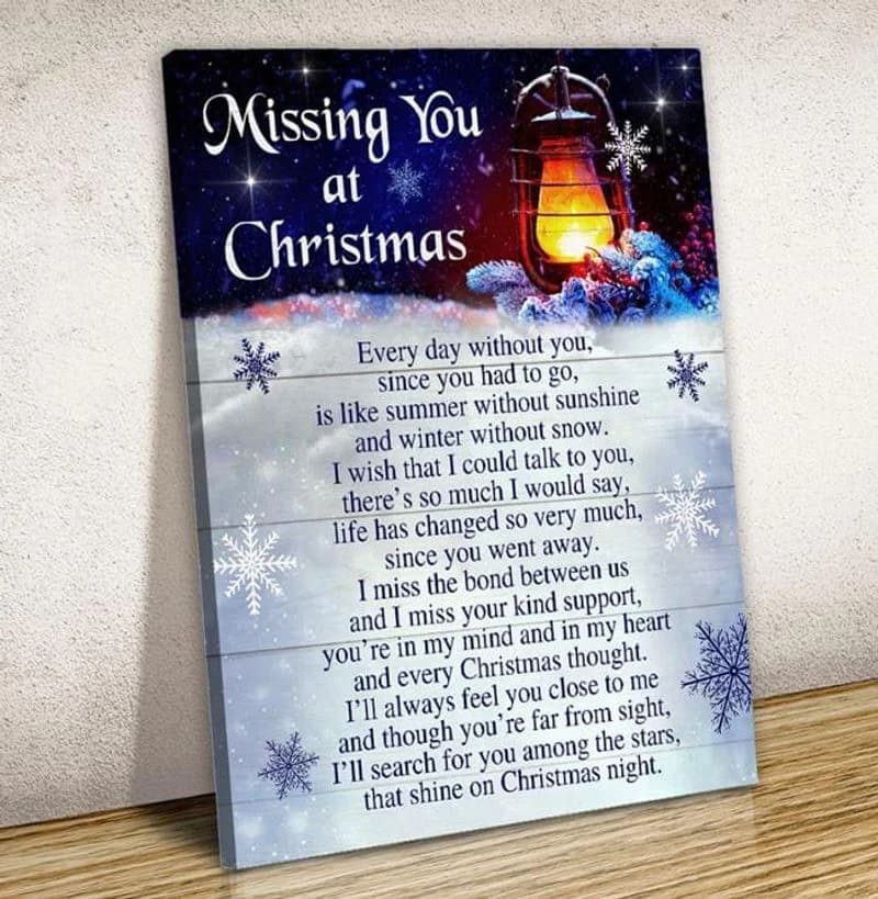 Missing You At Christmas Unframed , Wrapped Frame Canvas Wall Decor Poster