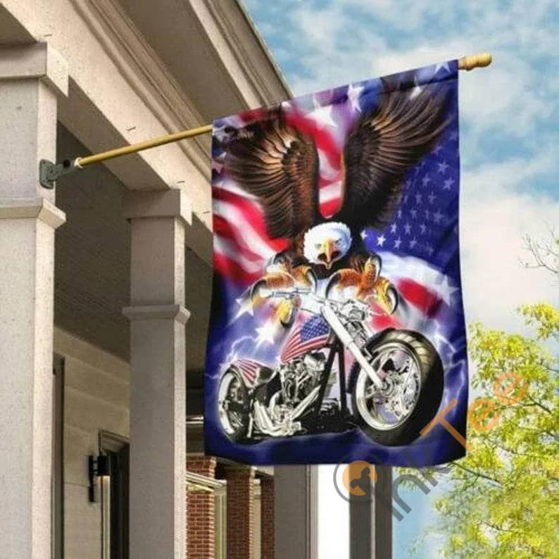 Motorcycle Biker American Eagle Us Sku 0186 House Flag