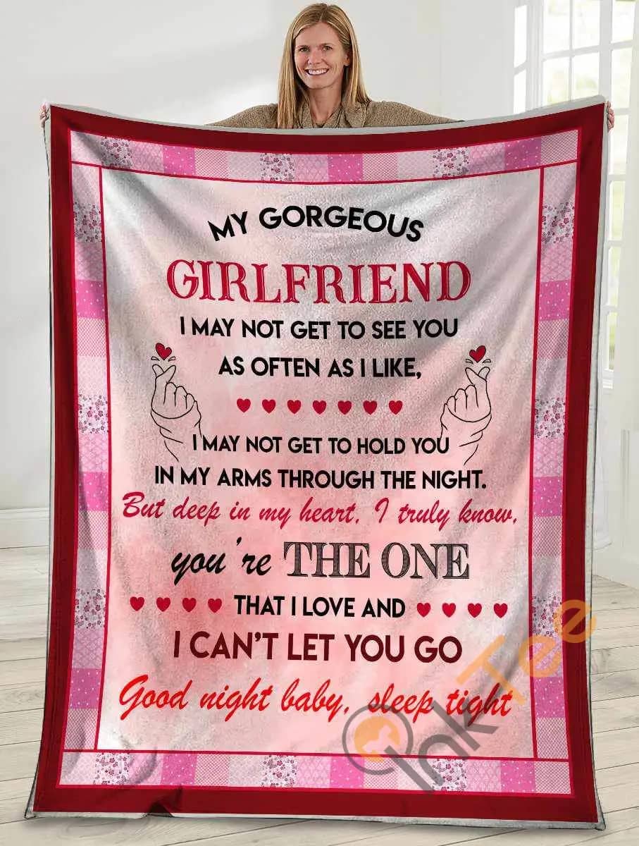 My Gorgeous Girlfriend I May Not Get To See You Pink Ultra Soft Cozy Plush Fleece Blanket