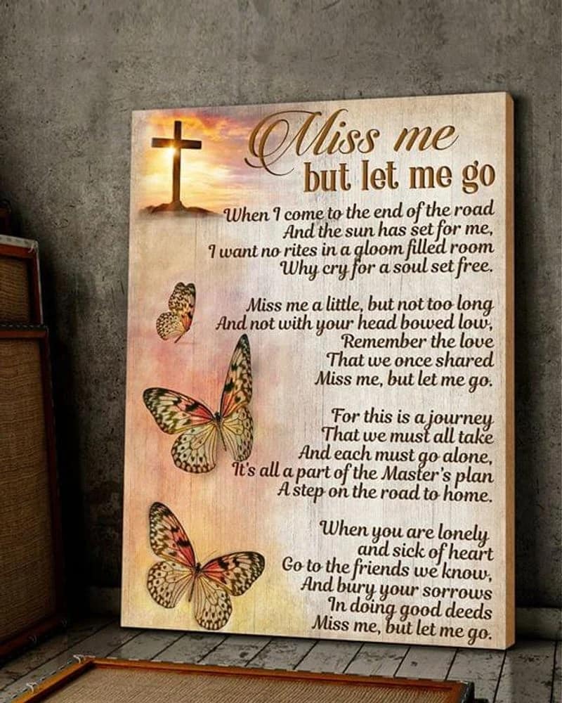 My Love In Heaven , Miss Me But Let Me Go Unframed Satin Paper , Wrapped Frame Canvas Wall Decor Poster