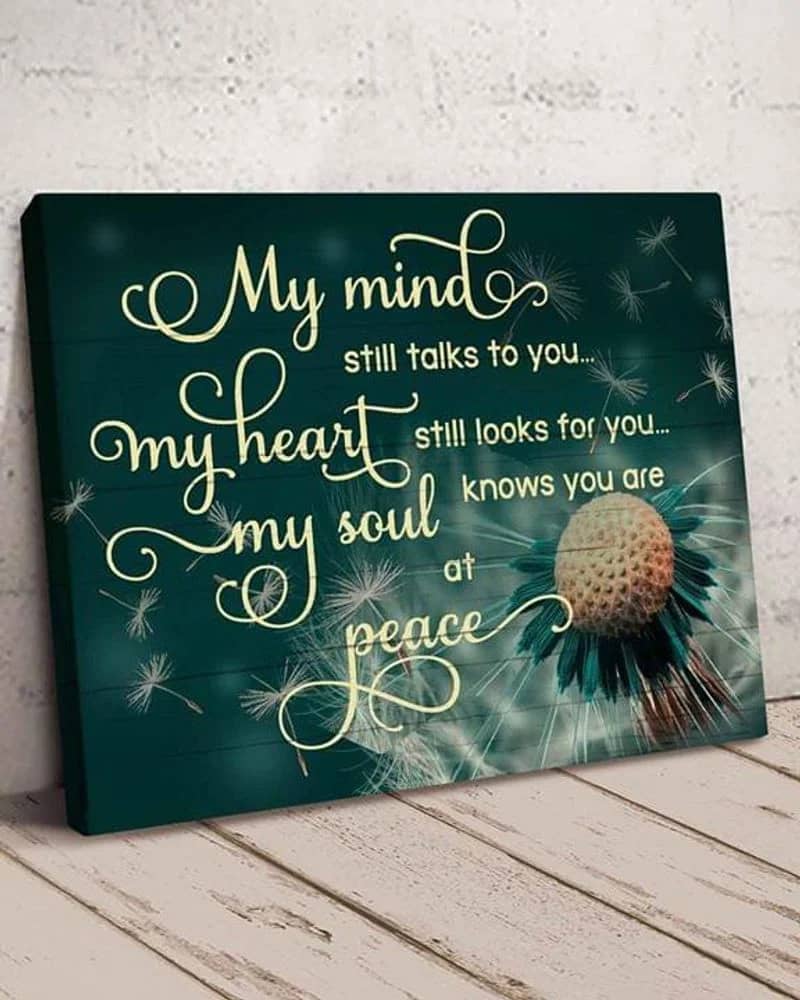 My Love In Heaven , My Mind Still Talk To You Unframed Satin Paper , Wrapped Frame Canvas Wall Decor Poster